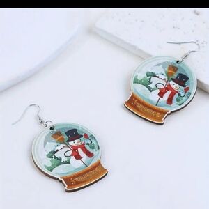 Holiday snow globe earrings